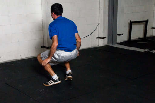 Land in a squat position.