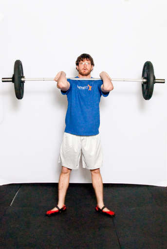 Finish by extending your legs and hips to stand straight up. This exercise should be done as one quick, fluid movement.