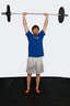 Finish with your body straight and your arms extended over your head.