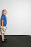 Stand with your feet approximately hip width apart, dumbbells down at the side of your body.
